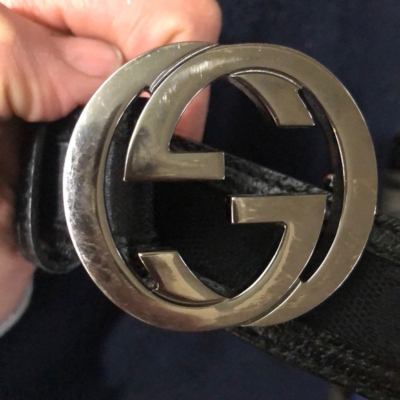 GUCCI Men’s Black Monogram Belt - Picture 2 of 16